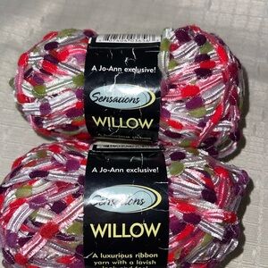 2 Skeins Discontinued Sensations Willow Bulky Wt Yarn Color Berry Willow